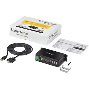 StarTech.com Mountable Rugged Industrial 7 Port USB 2.0 Hub - Add 7 external, wall/DIN rail mountable USB 2.0 ports from a