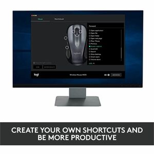 Logitech M510 Wireless Mouse, 2.4 GHz with USB Unifying Receiver, 1000 DPI Laser-Grade Tracking, 7-Buttons, Black - Optica