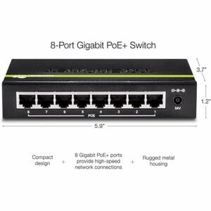 TRENDnet TPE-S44 8 Anschlüsse Ethernet-Switch - Fast Ethernet - 100/1000Base-T - TAA-konform - 2 Unterstützte Netzwerkschi