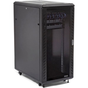 StarTech.com 4-Post 25U Server Rack Cabinet, 19" Data Rack Cabinet for Computer / IT Equipment, Home Network Rack, Half He