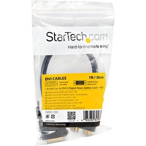 StarTech.com 1 ft DVI-D to 2x DVI-D Digital Video Splitter Cable - M/F - Connect two DVI-D displays simultaneously to a si