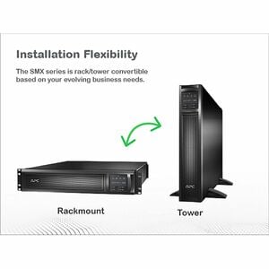 APC Smart-UPS SMX3000RMHV2U Line-interactive UPS - 3 kVA/2.70 kW - 2U Rack/Tower - 3 Hour Recharge - 6 Minute Stand-by - 2