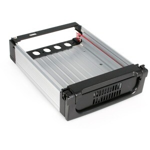 StarTech.com Cassetto rack portatile per disco rigido SATA da 5,25" , robusto, in alluminio e di colore nero - 1 x Disco r