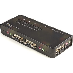 StarTech.com 4 Port VGA / USB KVM Switch - 4-fach VGA KVM Switch inkl. Kabel und Audio - 4 Computer - QXGA - 2048 x 1536 -