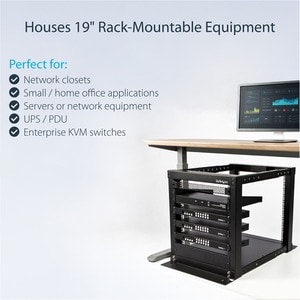 StarTech.com 12U Adjustable 4 Post Server Equipment Open Frame Rack Cabinet (4POSTRACK12) - Store your servers, network an