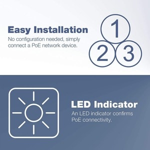 TRENDnet TPE-113GI PoE Injector - TAA Compliant - 48 V DC Input - 1 x 10/100/1000Base-T Input Port(s) - 1 x 10/100/1000Bas
