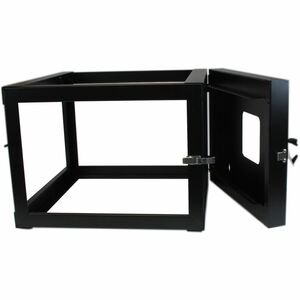 StarTech.com 4-Post 6U Hinged Wall-Mount Network Rack, 19" Open Frame Server Rack, Wall Mount Data Rack for IT Computer Eq
