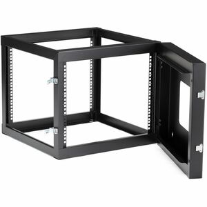 StarTech.com 4-Post 8U Hinged Wall-Mount Network Rack, 19" Open Frame Server Rack, Wall Mount Data Rack for IT Computer Eq