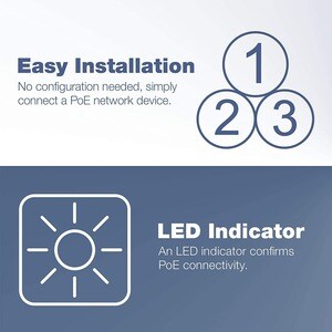 TRENDnet TPE-115GI PoE Injector - TAA Compliant - 110 V AC, 220 V AC Input - 1 x 10/100/1000Base-T Input Port(s) - 1 x 10/