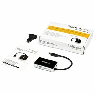 StarTech.com USB 3.0 to HDMI Adapter w/ 1x USB, USB to VGA Monitor Converter for Windows (no support for macOS/ChromeOS/Li