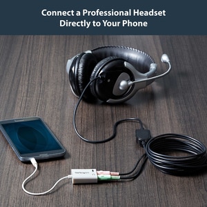 StarTech.com 4 Position Microphone and Headphone Splitter â€" 3.5 mm â€" 4 Pin / 4 Pole â€" Mic and Audio Combo Splitter C