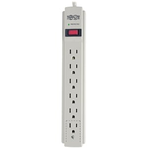 Tripp Lite Protect It! 6-Outlet Surge Protector 8 ft. (2.43 m) Cord 990 Joules Low-Profile Right-Angle 5-15P plug - 6 x NE