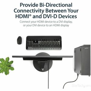 StarTech.com Câble HDMI® vers DVI-D de 1,8m - Mâle / Mâle - Noir. Longueur de câble: 1,8 m, Connecteur 1: HDMI, Connecteur