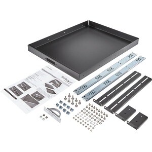 StarTech.com Black Deep Sliding Server Shelf - Cold-rolled Steel (CRS) - 25 kg Static/Stationary Weight Capacity