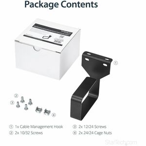 StarTech.com Mehrwege Rack Kabelführung/ Kabelmanagement Ring - 6x10cm - D-ring - 1,5U Rack Height x 101,6 mm Länge - Stahl