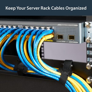 StarTech.com Pannello di gestione cavi per server rack orizzontale 1U con fasce a chiusura a strappo - Pannello gestione c
