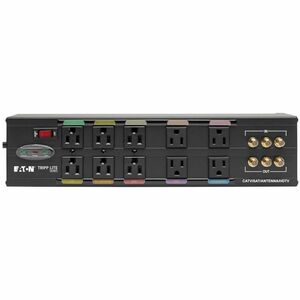 Eaton Tripp Lite Series Isobar 10-Outlet Home/Business Theater Surge Protector, 8 ft. Cord with Right-Angle Plug, 3840 Jou