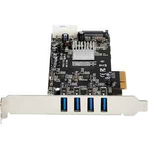 StarTech.com 4 Port PCI Express (PCIe) SuperSpeed USB 3.0 Card Adapter w/ 4 Dedicated 5Gbps Channels - UASP - SATA/LP4 Pow