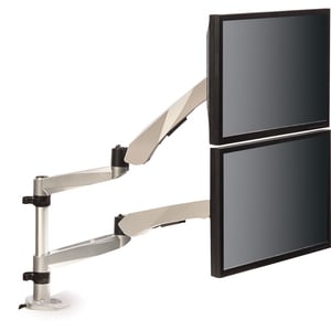 3M Mounting Arm for Flat Panel Display - Silver - Height Adjustable - 20 lb Load Capacity - 1 Each