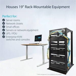 StarTech.com 4 Post Open Frame Rack - 25U Rack Cabinet - Heavy Gauge Mounting Rails - Open Frame - Server Rack (4POSTRACK2
