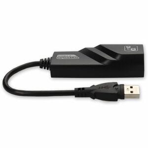 AddOn USB A 3.0 Male to RJ-45 Female Gray & Black Adapter - 100% compatible and guaranteed to work