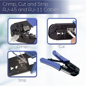 RJ-11/RJ-45 Crimp/Cut/Strip Tool