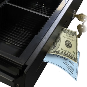 Adesso 13" POS Cash Drawer With Removable Cash Tray - 4 Bill - 5 Coin - 2 Media Slot - 3 Lock Position - Steel - 3.3" Heig
