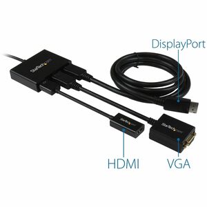 StarTech.com Signal Splitter - Plastic - Black - 4096 x 2160 - 2 m Maximum Operating Distance - DisplayPort