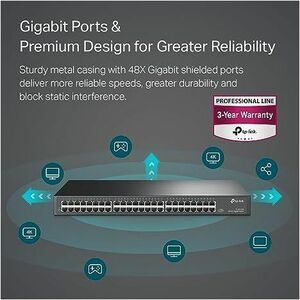 TP-Link switch no administrable de 48 puertos gigabit 10/100/1000.