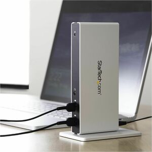 StarTech.com Dual-Monitor USB 3.0 Docking Station - DVI Outputs - Mac & Windows - DVI to VGA & DVI to HDMI Adapters Includ