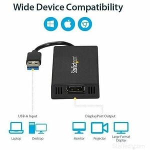 StarTech.com USB 3.0 to DisplayPort Adapter, 4K 30Hz UHD, USB to DP Display Adapter, External Video/Graphics Card for Mac 