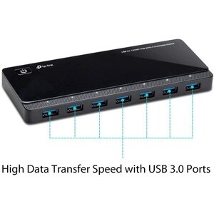 TP-Link UH720 USB-Hub - USB 3.0 Micro-B - Extern - Schwarz - 9 Total USB Port(s) - 7 USB 3.0 Port(s) - PC, Mac, Linux