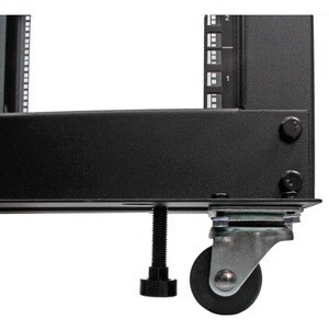 StarTech.com 25U Adjustable Depth Open Frame 4 Post Server Rack w/ Casters / Levelers and Cable Management Hooks - Steel, 