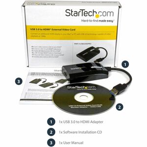 StarTech.com USB 3.0 to HDMI Adapter, DisplayLink Certified, 1920x1200, USB-A to HDMI Display Adapter, External Graphics C