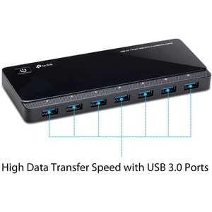 TP-Link USB 3.0 7-Port Hub with 2 Charging Ports - USB 3.0 Micro-B - External - 9 USB Port(s) - 7 USB 3.0 Port(s) - PC, Ma