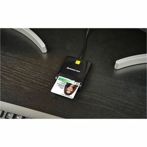 IOGEAR USB Smart Card Reader (Non-TAA) - Contact - Cable - USB 2.0 - Black