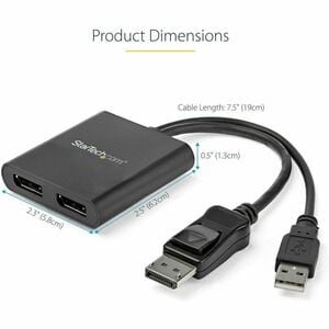 StarTech.com Adattatore multi monitor a 2 porte - DisplayPort 1.2 MST Hub a doppio display 4K - Alimentato via USB - DP a 
