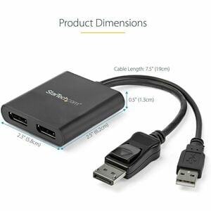 MST HUB DISPLAYPORT TO 2-PORT DISPLAYPORT DP TO DP