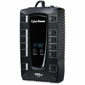 CyberPower AVRG750LCD Intelligent LCD UPS Systems - 750VA/450W, 120 VAC, NEMA 5-15P, Compact, 12 Outlets, LCD, PowerPanel®