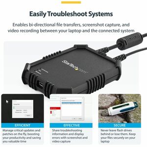 StarTech.com Laptop to Server KVM Console, Rugged USB Crash Cart Adapter with File Transfer and Video Capture, TAA - Turn 