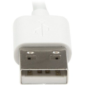 StarTech.com 1m 3 ft Angled Lightning to USB Cable - White - Angled Lightning Cable for iPhone / iPod / iPad - Cable for i