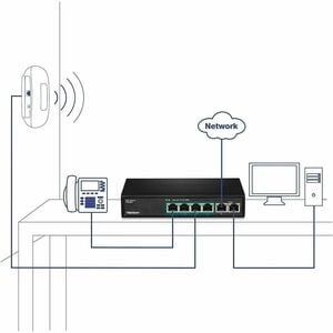 TRENDnet TPE-S50 5 Ports Ethernet Switch - Fast Ethernet - 10/100Base-T - 2 Layer Supported - 36 W Power Consumption - 31 