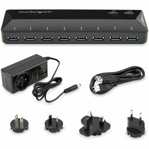 StarTech.com 10 Port USB 3.0 Hub with Charge & Sync Ports â€" 2 x 1.5A Ports â€" Multi Port USB Hub and Fast Charging Stat