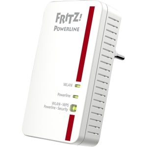 FRITZ! 1240E Powerline Netzwerkadapter - 1 x Netzwerk (RJ-45) - 1200 Mbit/s Stromleitung - Wireless LAN - IEEE 802.11n - 3