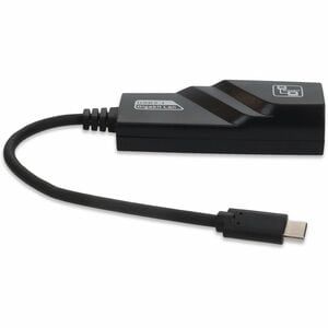 AddOn USB C 3.1 Male to RJ-45 Female Black Adapter - RJ-45/USB Data Transfer Cable for MacBook, Notebook, Computer - First