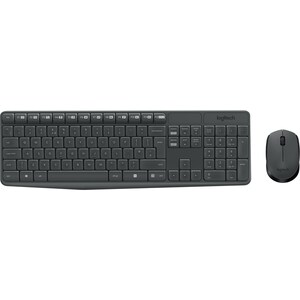 Logitech MK235 Tastatur & Maus - Deutsch - Kabellos, Funk USB, Grau - Optische, Kabellos, Funk, USB, Grau - AA, AAA