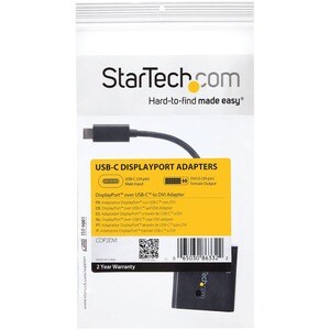 StarTech.com USB-C auf DVI Adapter - Unterstützt bis zu1920 x 1200 - Schwarz