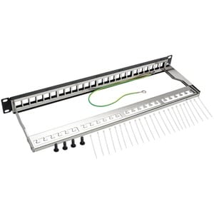 Tripp Lite by Eaton 24-Port 1U Rack-Mount Shielded Blank Keystone/Multimedia Patch Panel RJ45 Ethernet USB HDMI Cat5e/6 - 