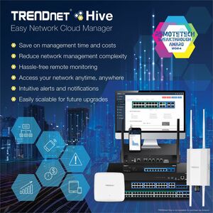 TRENDnet 28-Port Web Smart Switch, 24 x Gigabit Ports, 4 x 10G SFP+ Slots, High Speed Network Uplinks, 128 Gbps Switching 