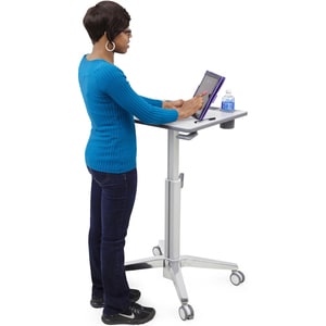 Ergotron LearnFit Student Desk - Laminated Rectangle Top - Melamine Laminate X-shaped Base - 4 Legs - Height Adjustable x 